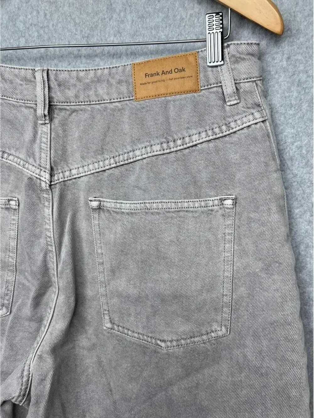 Frank And Oak Linda Balloon Jeans 30 Gray High Rise Tapered Barrel Leg Wide Deni